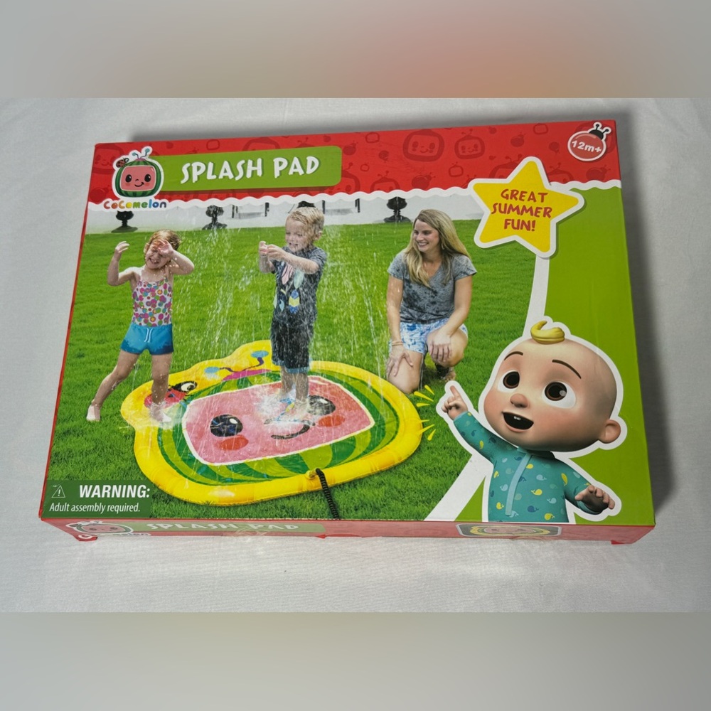 Cocomelon Splash Pad Outdoor Play Sprinkler Mat Water Toy 48” NEW